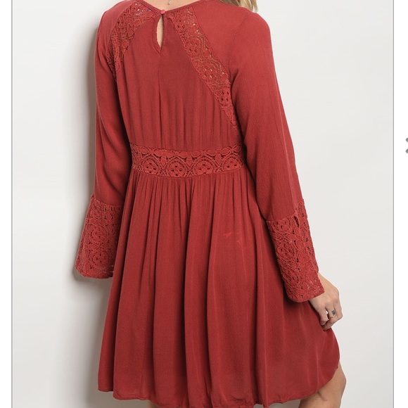 LAST Rust Long Sleeve Dress 06029 - Picture 2 of 3